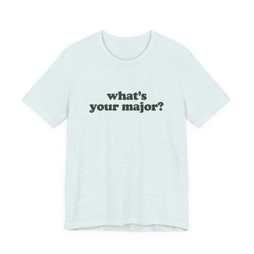 Model wearing the Voodies Accounting major T-shirt in Natural, back view